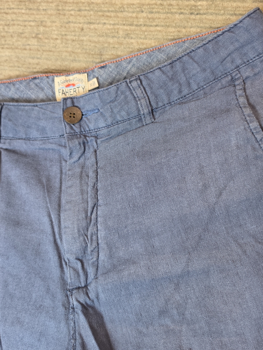 Faherty Tradewinds 7” Stretch Linen Blend Organic Cotton Shorts Men's 30